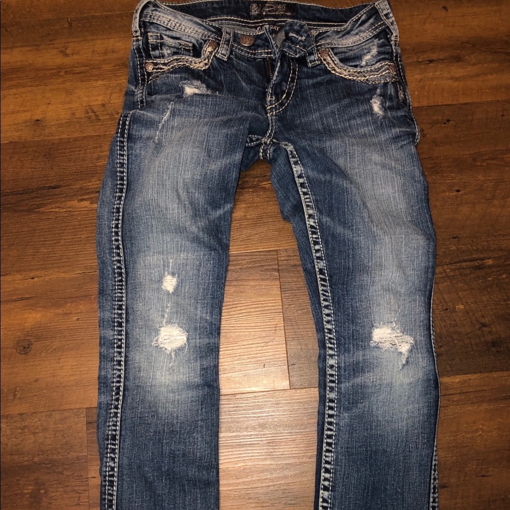 Silver boot cut jeans
